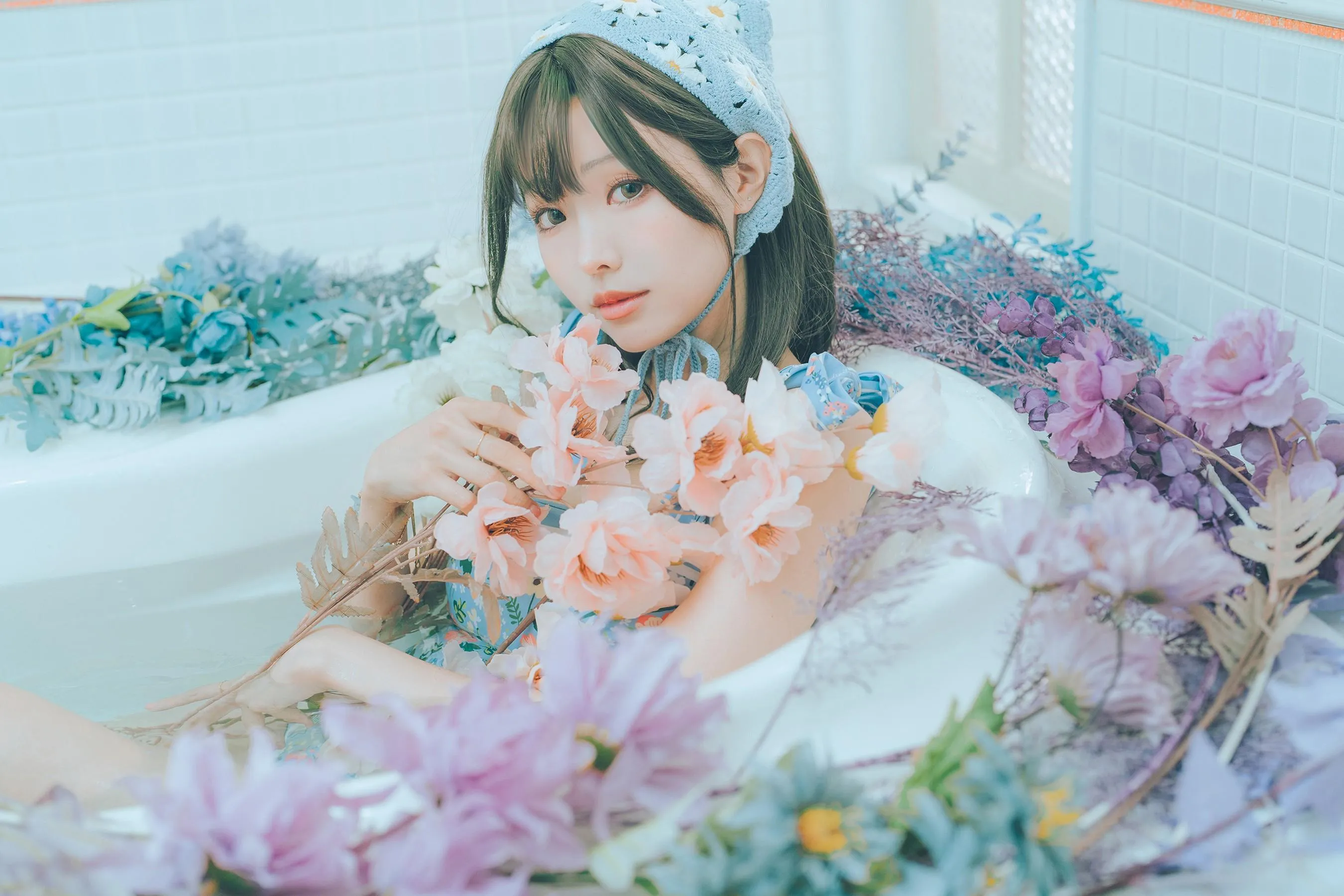 ElyEE子 – NO.122 2023.august D-復古水藍花 Vintage Aqua Blossom [39P]插图7